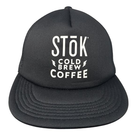 Stok Cold Brew Coffee Snapback Trucker Hat Black OS Adjustable Mesh District - Picture 1 of 10